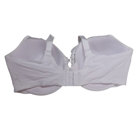 NWT Bali One Smooth U Comfort Stretch Lace Underwire Bra 42D White Lace DF0084 - Picture 3 of 6